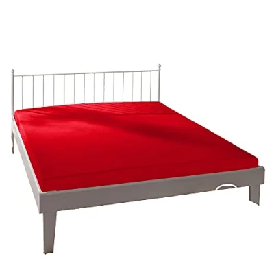 Image of Bassetti Rosso 9314075 Fitted Sheet Plain Cotton / Elastane 180 x 200 cm 220