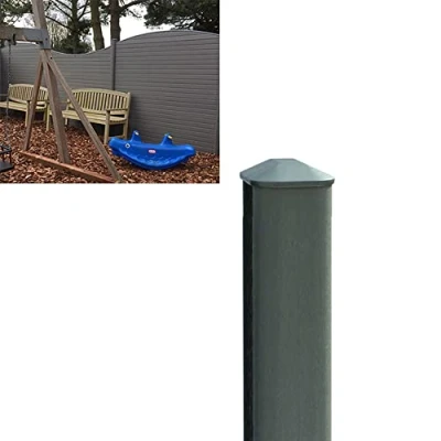 Image of VP Plastic Fence Posts with Cap Eco Fencing Post for Composite &amp; Wooden Panels 2.4m (8&#039;) Graphite (ECOFPAN)