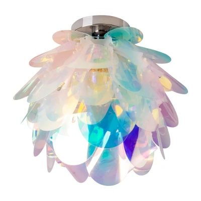 Image of Fora Semi Flush Ceiling Light Iridescent 1xE27
