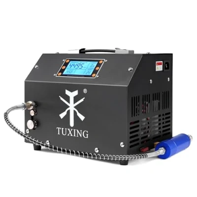 Image of TUXING PCP Air Compressor,LCD Display Version Auto Stop 4500Psi/30Mpa,Oil/Water Free,Built in Transformer/Drain System Pump for Rifles and Airguns