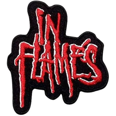 Image of in Flames Patch Iron on Clothing T Shirt Cap Vest Jacket Denim Jean Coat Decorate DIY Custom Handmade Hobby Gift Craft Enjoy Heavy Metal