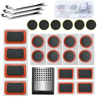 Image of Drado Bike Repair Tool Kit Bicycle Puncture set with Patch Kit, Tire Levers &amp; Tube Patch, Mountain Accessories