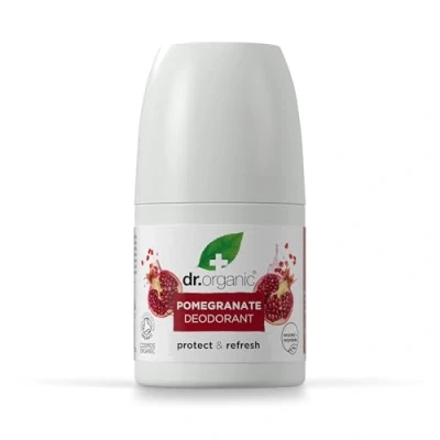 Image of Dr Organic Pomegranate Deodorant, Aluminium Free, Mens, Womens, Natural, Vegan, Cruelty Paraben &amp; SLS Organic, 50ml, Packaging may vary