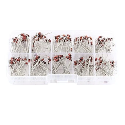 Image of 200pcs 10 Values Zener Voltage Regulator Diode Assortment Electronic Kit 1N4728 1N4737 With Clear Box