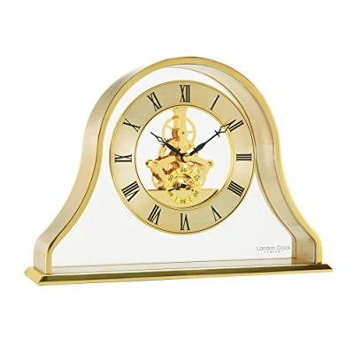 Image of London Clock Napoleon Skeleton Mantel Clock, Gold, 17.5 x 24.5 6cm