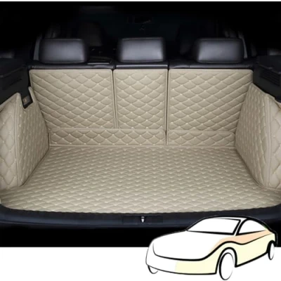 Image of Car Boot Mats Trunk Mat Protector for BMW X1 iX1 U11 2022 2023 2024 Full Coverage Leather Liner Carpets Customization Styling Accessories,Beigestyle