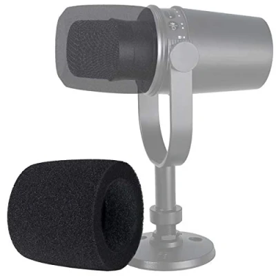 Image of YOUSHARES MV7 Pop Filter Mic Foam Cover Windscreen Compatible with Shure Podcast Microphone to Blocks Out Plosives