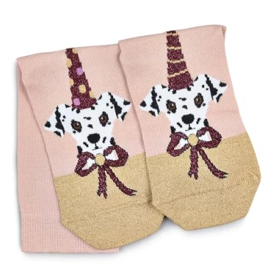 Image of RADLEY London Womens Ladies Girls 1 Pair of Festive Socks One Size in Peach and Glitter Gold