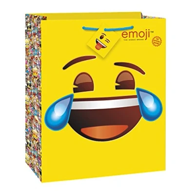 Image of Emoji Large Multicolor Gift Bag (26cm x 27cm) 1 Piece Stylish and Fun Party Present Packaging
