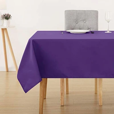 Image of Deconovo Oxford Decorative Water Resistant Tablecloth Wipeable Rectangle for Kitchen Table 132x178cm(52x70in) Purple