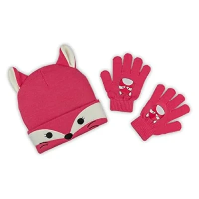 Image of Bioworld Squishmallow Fifi the Fox Kids Beanie &amp; Glove Set