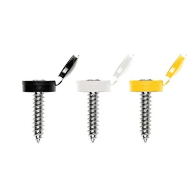 Image of Hyfive 128PC Number Plate Screws &amp; Caps Kit Yellow Black White With
