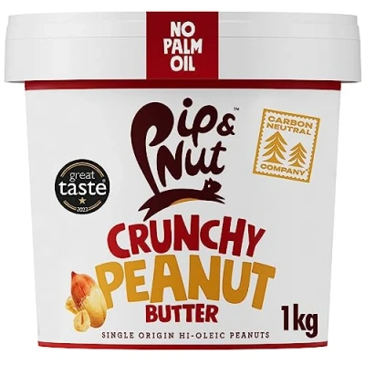 Image of Pip &amp; Nut Crunchy Peanut Butter (1kg) Natural Butter, No Palm Oil, Added Sugar, Hi Oleic Peanuts, High in Unsaturated Fats, Gluten Free, Vegan, Dairy Free
