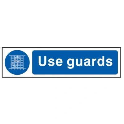 Image of Scan Use Guards PVC Sign 200 x 50mm SCA5003