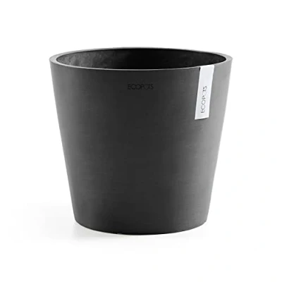 Image of Ashortwalk ECOPOTS Amsterdam Plant Pot made from recycled plastic (D40 x H35cm) (Black)
