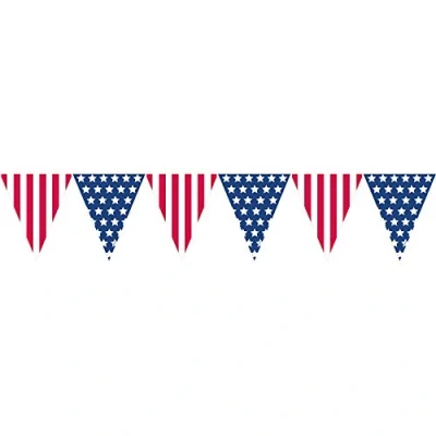 Image of (PKT) 4th July USA Pennant Banner 3.65m