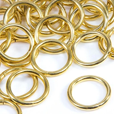 Image of Pack Of 10 Polished Brass 32mm Curtain Rings Inner Diameter: 26mm