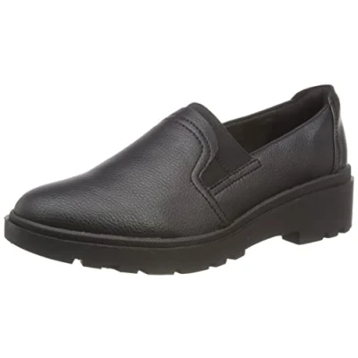 Image of Clarks Women&#039;s Calla Rae Loafer, Black (Black Leather), 6 UK