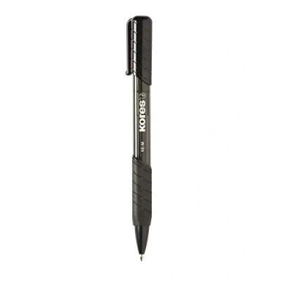 Image of Kores Black Super Slide Ballpoint Pens K6, 0.7mm, Triangular, Point Biro, Smudge Proof Ink Back to School Supplies, Crafts and Writing Pens, Multipack Set of 12