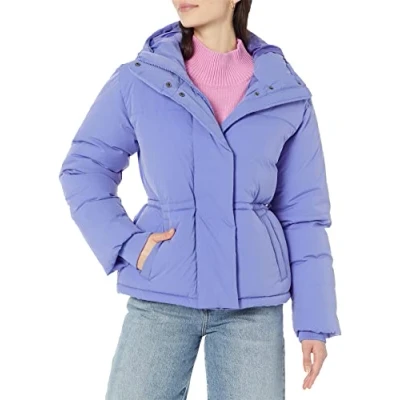 Image of Amazon Essentials Women&#039;s Short Waisted Puffer Jacket (Available in Plus Size), Purple Blue, XXL