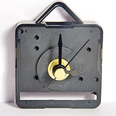 Image of New Quartz Non Ticking (Sweep) Clock Movement Mechanism with Black Metal Hands DIY Fittings (Long Total Shaft Length 22mm) (36mm Spade)