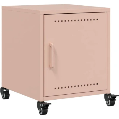 Image of vidaXL Bedside Cabinet Pink 36x38.5x43.5 cm Steel