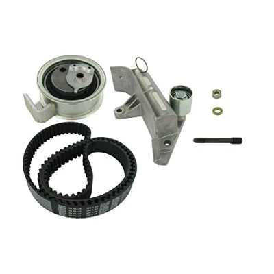 Image of 15501011, 16100811 Timing belt kit SKF VKMA 01918 150 with tensioner pulley damper rounded tooth profile AUDI: A4 B6 Avant, A6 C5 Avant