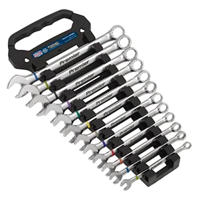 Image of Sealey Premier Combination Spanner Set Anti Slip 12pc Metric Platinum Series