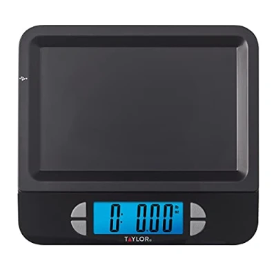 Image of Taylor Precision Products USB Digital LCD Kitchen Scale, 11 pound capacity, Black
