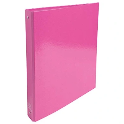 Image of Exacompta ref. 519296E Box of 10 rigid Iderama binders 4 round rings diameter 30 mm Spine 40 External dimensions: 32 x 26 cm A4 file format Colour: pink