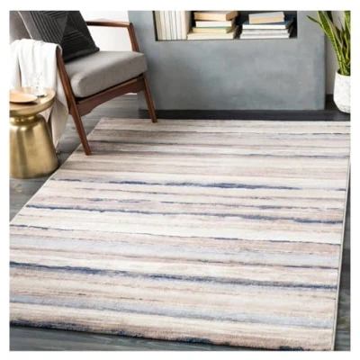 Image of Surya Bruges Abstract Rug Area Rugs Living Room, Dining, Lounge, Bedside Modern Marble Rug, Soft Luxurious Easy Care Medium Pile Large 160x216cm Grey