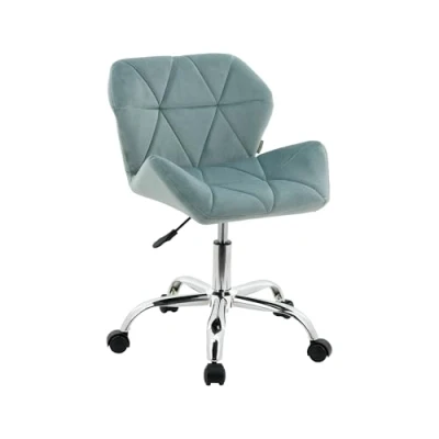 Image of HNNHOME Modern Eris Padded Swivel Fabric Home Office Desk Computer Chair, Height Adjustable (Light Green, Velvet)