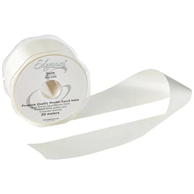 Image of OakTree Double Faced Ribbon, Ivory (No. 61), 50 mm x 20 m