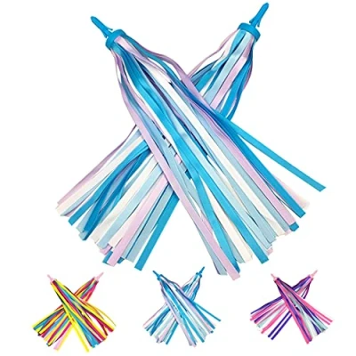 Image of PLATT Kid&#039;s Bicycle Handlebar Streamers Colorful Ribbons Tassel for Girls Boys Scooter Handgrip (1Pair)