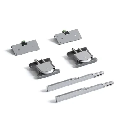 Image of DecorAndDecor Sliding Wardrobe Door Track Gear Kit with Soft Close (Additional Pack for 1 Door)