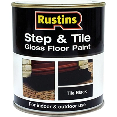 Image of Rustins STBL250 250ml Step and Tile Paint Black
