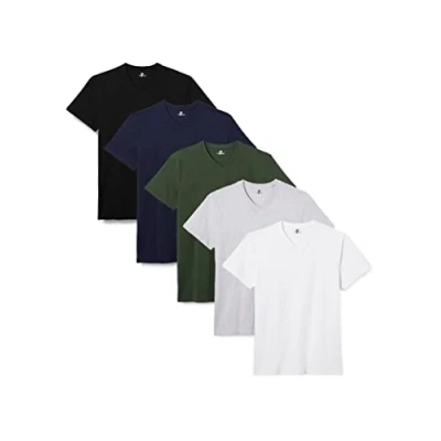 Image of Lower East Mens Le156 T Shirt, Black/Dark Green/Dark Blue, XXL UK