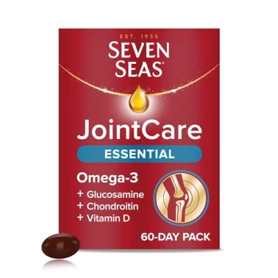 Image of Seven Seas JointCare Essential, with Omega 3, Glucosamine, Chondroitin, Vitamins C and D, Manganese Zinc, Food Supplements, 60 Day Pack