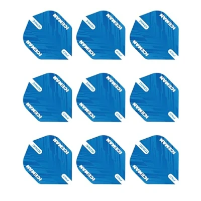 Image of RED DRAGON Hardcore Gerwyn Price Iceman Ionic Dark and Light Blue Dart Flights 3 sets Per Pack (9 in total)