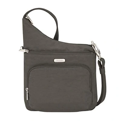 Image of Travelon: Essentials Anti Theft North/South Crossbody Bag, Smoke, One Size,