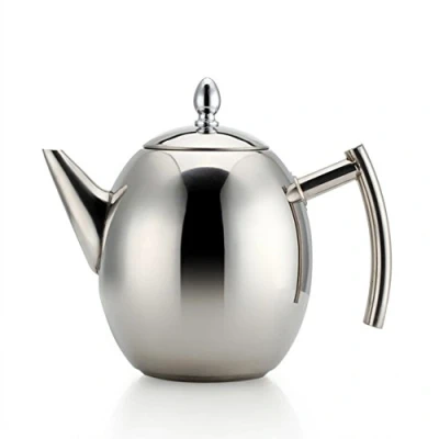 Image of OnePine Tea Kettle Teapot Set with Infuser Filter and Lid,Large Capacity 1.5 L/51 oz Stainless Steel Diffuser Pot for Loose Tea, Green Coffee (Silver)