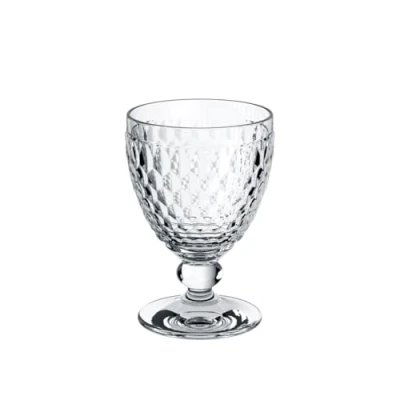 Image of Villeroy &amp; Boch Boston Red Wine, Clear Crystal Glass in Goblet Shape with Diamond Cut, Dishwasher Safe, 200 ml Measured brimful, 13.2 cm
