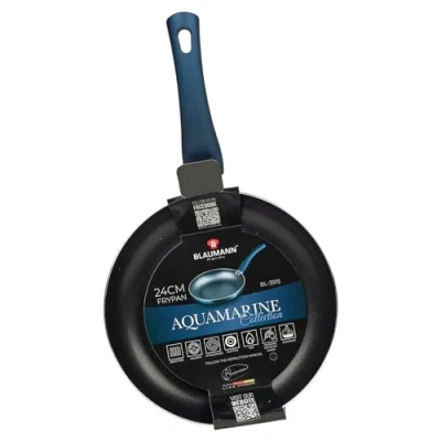 Image of BLAUMANN Cookware Frying Grill Pots Pan Saucepan Casserole Soft Touch Handle Lid (Aquamarine, 24cm 1.6L)
