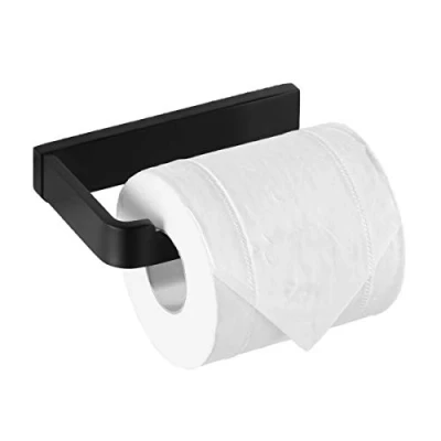 Image of Flybath Toilet Roll Paper Holder SUS 304 Stainless Steel Matte Black Stylish for Bathroom Wall Mounted