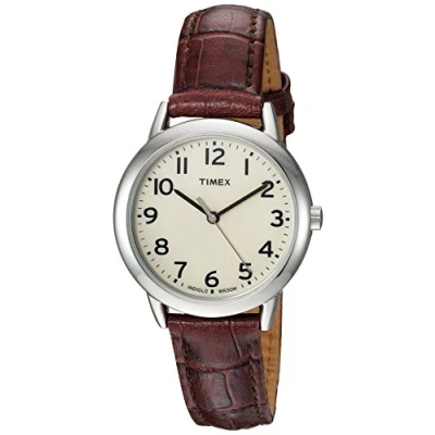 Image of Timex Women Analog Quartz Watch with Leather Strap TW2R303009J