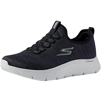 Image of Skechers Men&#039;s Go Walk Flex Sneaker, Black/White 2, 10.5 X Wide