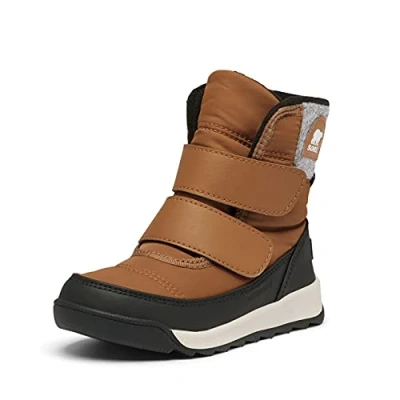 Image of Sorel Whitney 2 Strap Waterproof Unisex Kids Winter Boots, Brown Elk, 3 UK