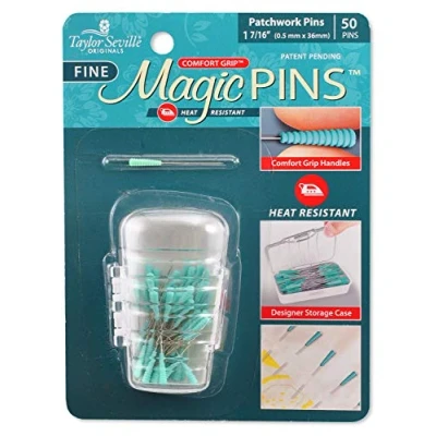 Image of Taylor Seville Originals Patchwork Magic Pins, Metal, Green, 0.5 x 36mm