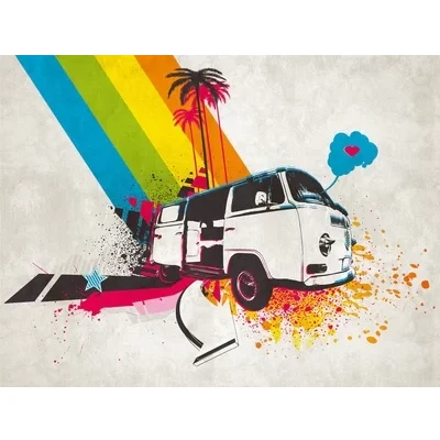 Image of Metropolitan Stories Mural Camper Van Rainbow 38302 1