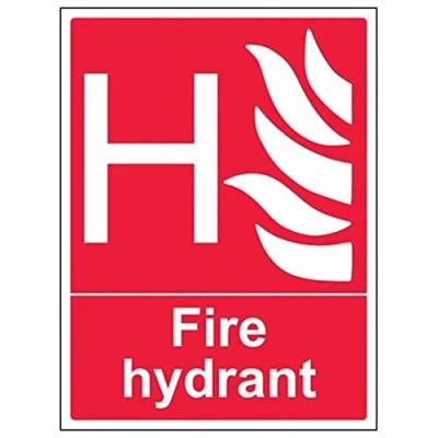 Image of V Safety Fire Hydrant Sign 300mm x 400mm 1mm Rigid Plastic